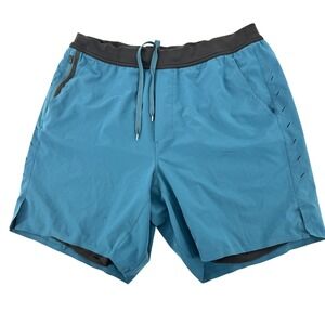 Ten Thousand Interval Shorts Mens 32 Teal Blue 7 Inch Inseam Lined Athletic Gym